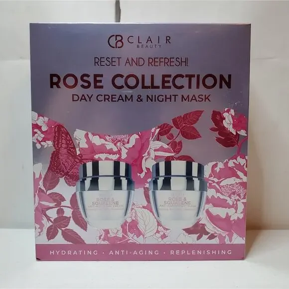 Clair Beauty Rose Day Anti Aging Cream & Sleep Mask Gift Set - Picture 1 of 7